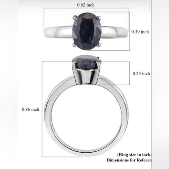 Midnight Sapphire Solitare Ring - Picture 12 of 14